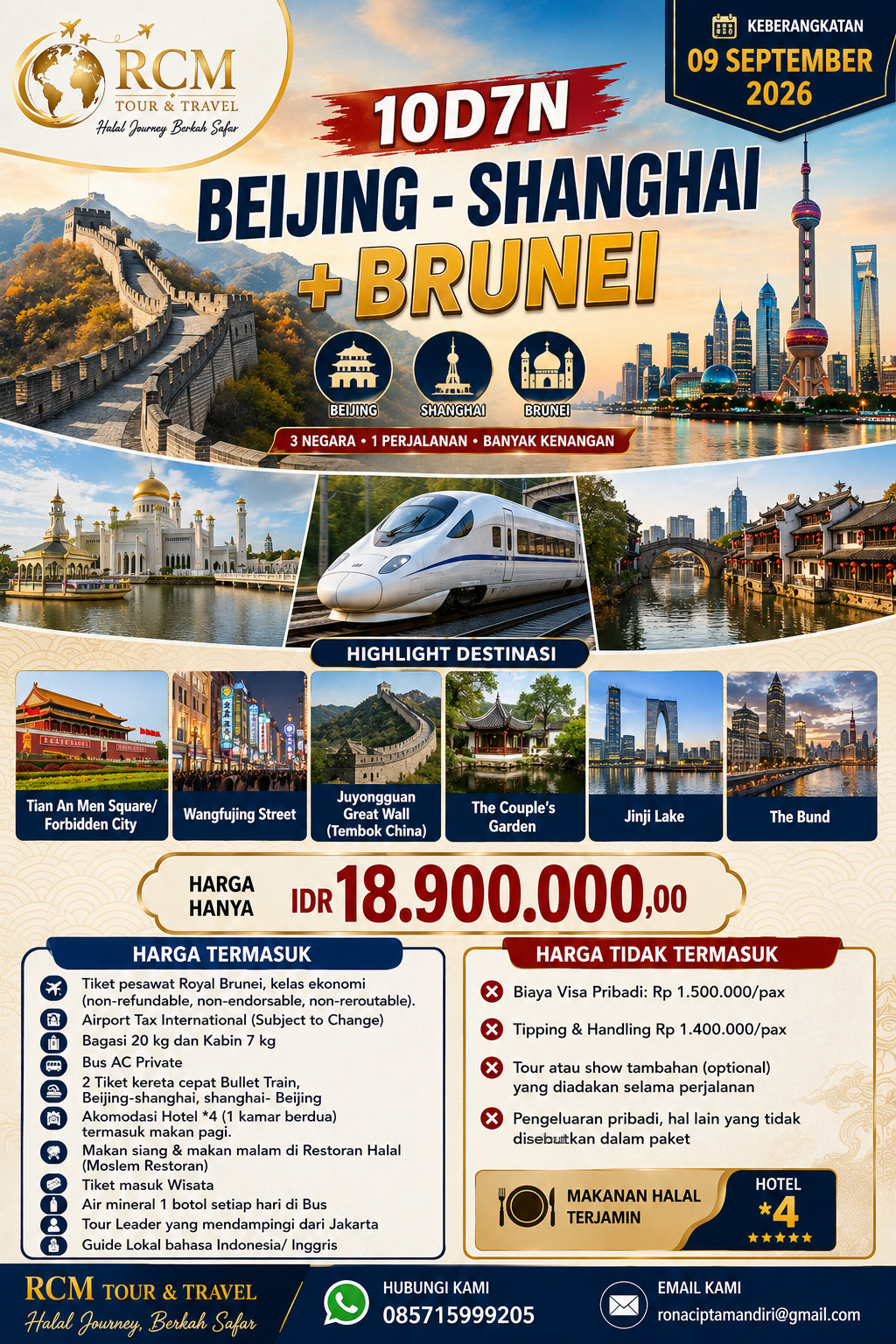 10D7N Beijing - Shanghai + Brunei promo